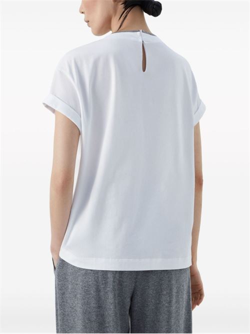 T-shirt con orlo a contrasto BRUNELLO CUCINELLI | M0T18BD200C159